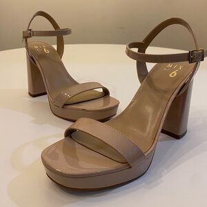 Mix No. 6 Nude/Blush Platform Block Heels | Size 8.5 | 4” Heel
